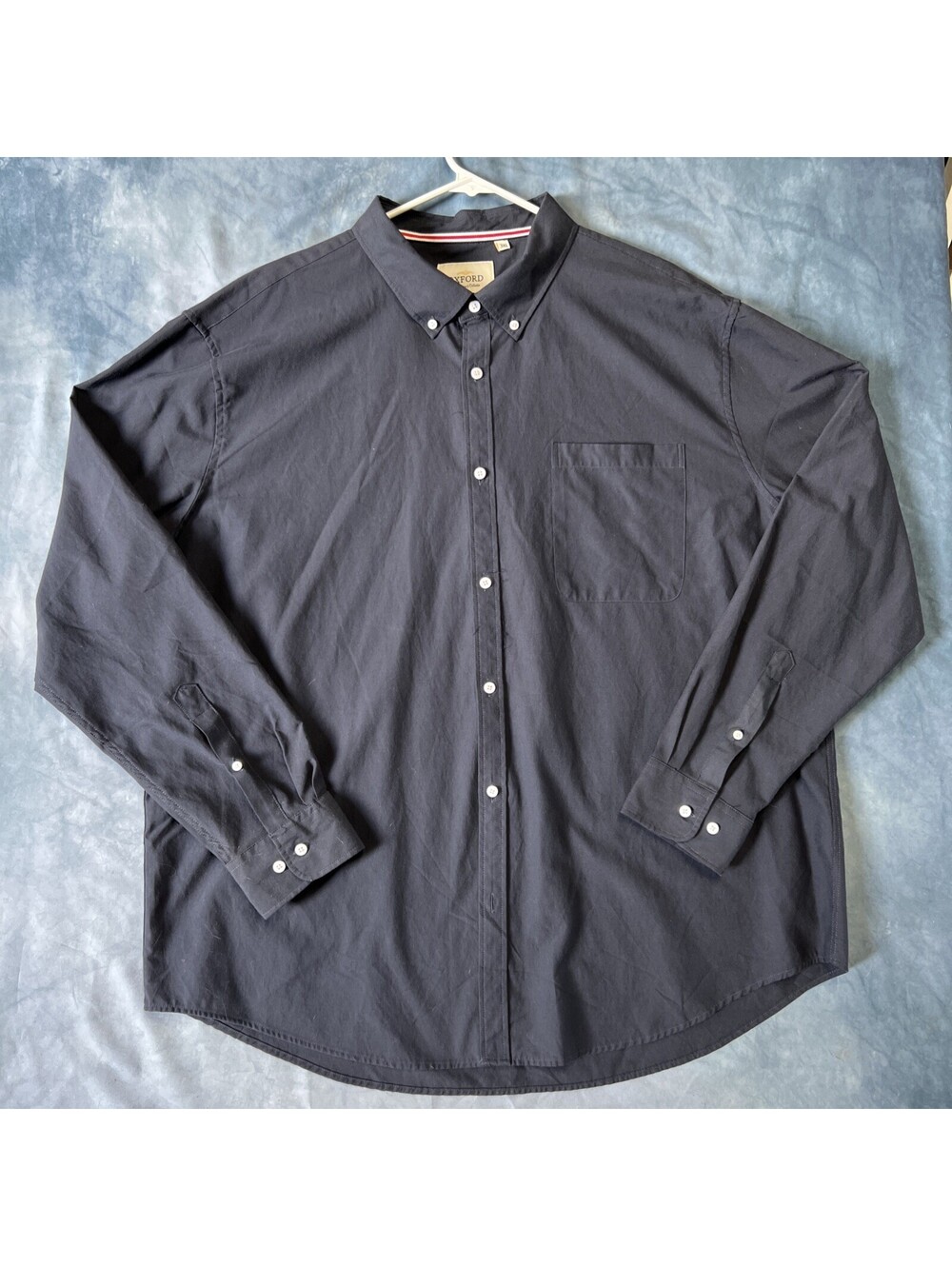 Classic Oxford Mens 3XL Blue Button Down Shirt Regular Fit Long Sleeve Luxury